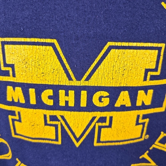 Old Vintage Michigan Wolverines  90s College Crewneck Sweatshirt XL - Picture 6 of 10